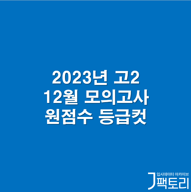 2023년 <b>12월</b> 고2 <b>모의고사</b> 원점수 등급컷과 난이도