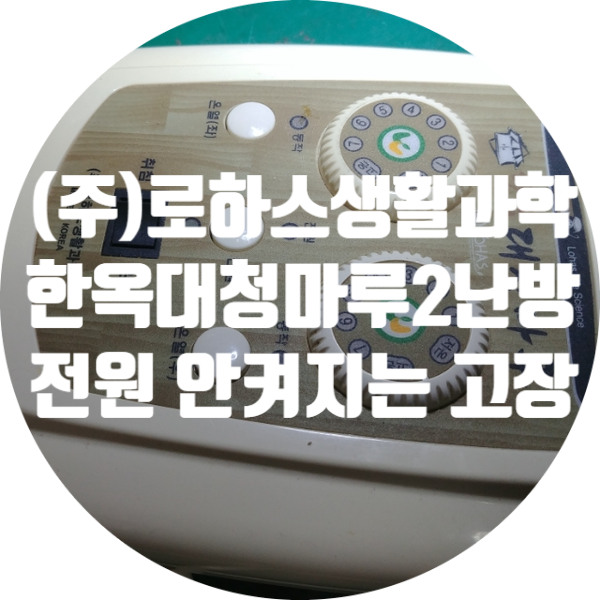  로하스생활과학 한옥 대청마루 2난방 480W 대형 온열매트 조절기 전원 안 켜지는 고장 수리