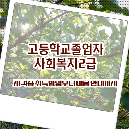  고졸 사회 복지사 2급자격증 학점은행제 여기 꼭 보고 가세요 ?
