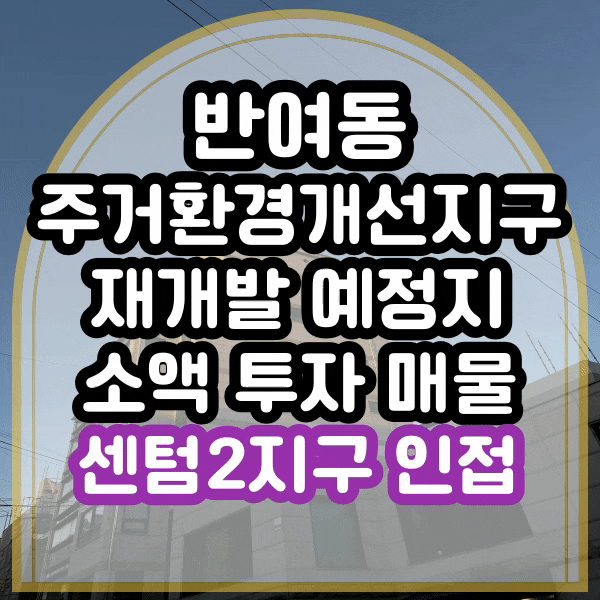 반여동 주거환경개선지구 해제를 축하합니다. 반여동 최저가 소액 투자 매물, 반여동 재개발 진행 상황