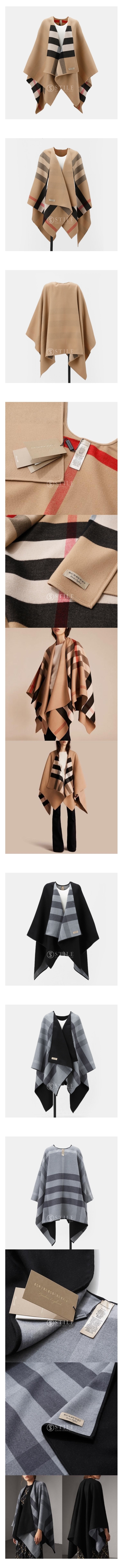  [BURBERRY]체크 리버서블 울 케이프 2컬러
