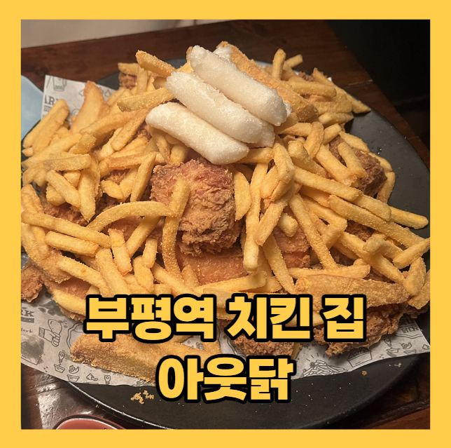  (내돈내산) 부평역에 있는 분위기 짱 치킨 음식점 - 아웃닭 맛집 리뷰
