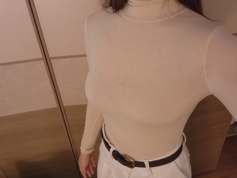 르라벨 여성목폴라 얇은목폴라 이너로 입기 딱 좋아