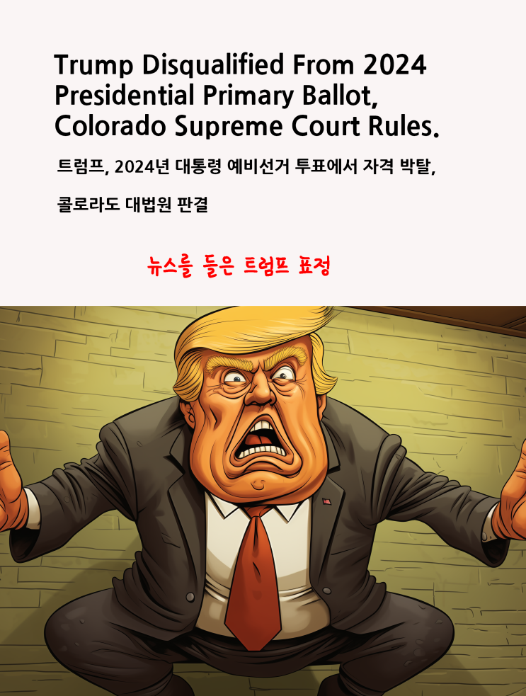 요약 / <b>트럼프</b>, 2024년... 박탈, <b>콜로라도</b> 대법원 <b>판결</b> (feat.... 