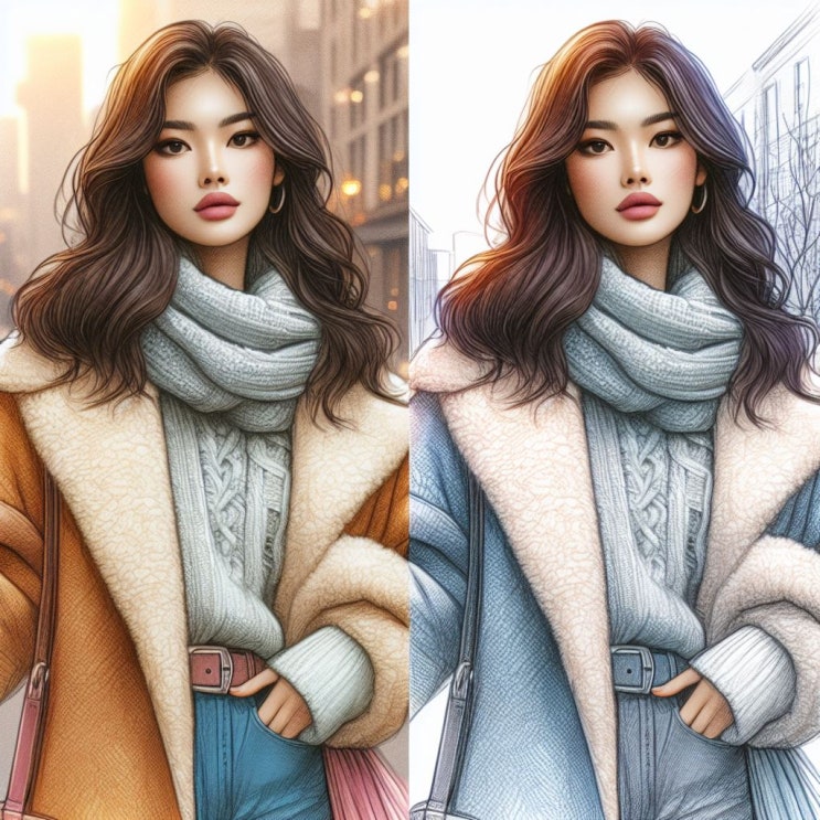  DALL-E(달리) & Stable Diffusion을 이용한 이미지 생성사례 / Winter Outfit for Woman / 디지털콘텐츠큐레이터 황선웅