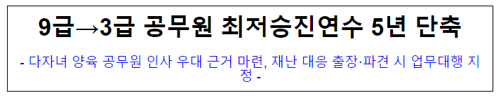 (인사혁신기획과) 9급→3급 공무원 최저승진연수 5년 단축
