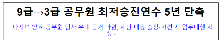 (인사혁신기획과) 9급→3급 공무원 최저승진연수 5년 단축 (인사혁신기획과) 9급→3급 공무원 최저승진연수 5년 단축