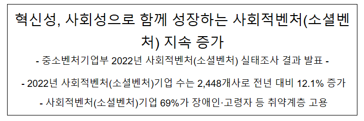 혁신성, 사회성으로 함께 성장하는 사회적벤처(소셜벤처) 지속 증가