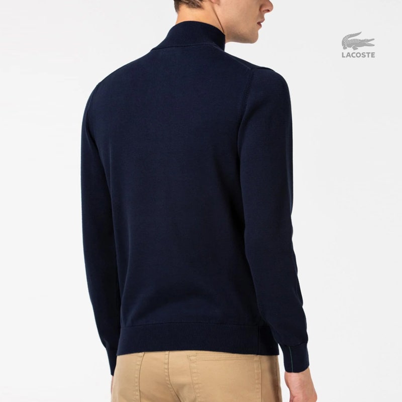 라코스테 23FW CLASSIC 쿼터집업 코튼 니트 NV