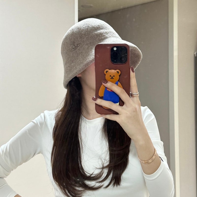 비비비안 웨스트 우드 울버킷햇 레드라벨 모카 브라운 비비안웨스트우드 모자 일본 직구 여....