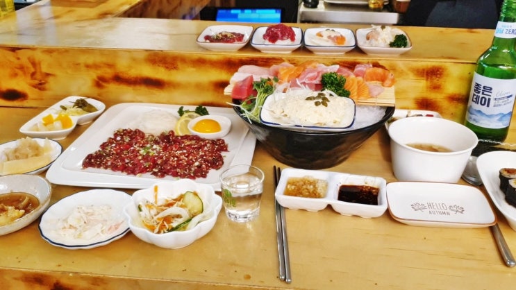 부산동래맛집은 다찌 참치육회연어세트 엄청 잘나오는 횟집 먹방