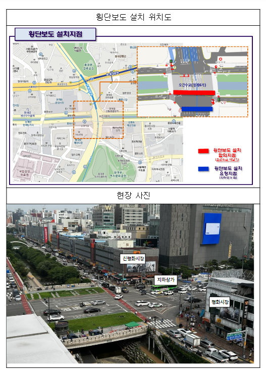 문화재 보호로 막힌 평화-신평화시장 횡단보도 신설, 20년 만에 단초 마련 문화재 보호로 막힌 평화-신평화시장 횡단보도 신설, 20년 만에 단초 마련