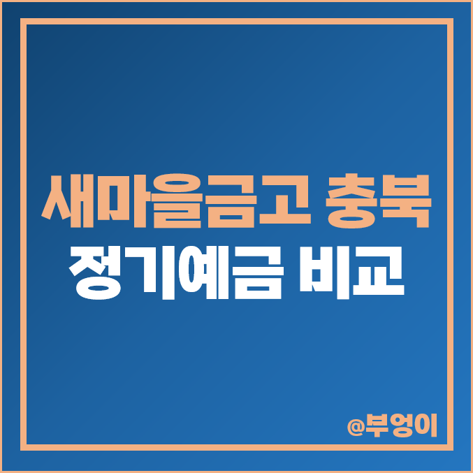 충북 새마을금고 정기예금 금리 높은 곳 비교 예금 특판 추천 충북 새마을금고 정기예금 금리 높은 곳 비교 예금 특판 추천