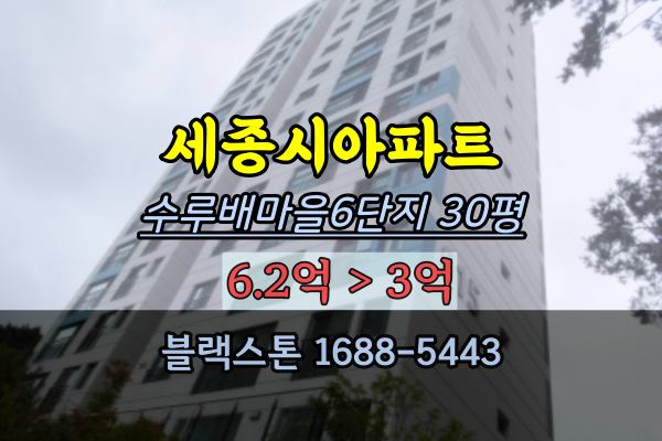 세종시아파트 경매 수루배마을6단지 예미지리버포레 30평 급매