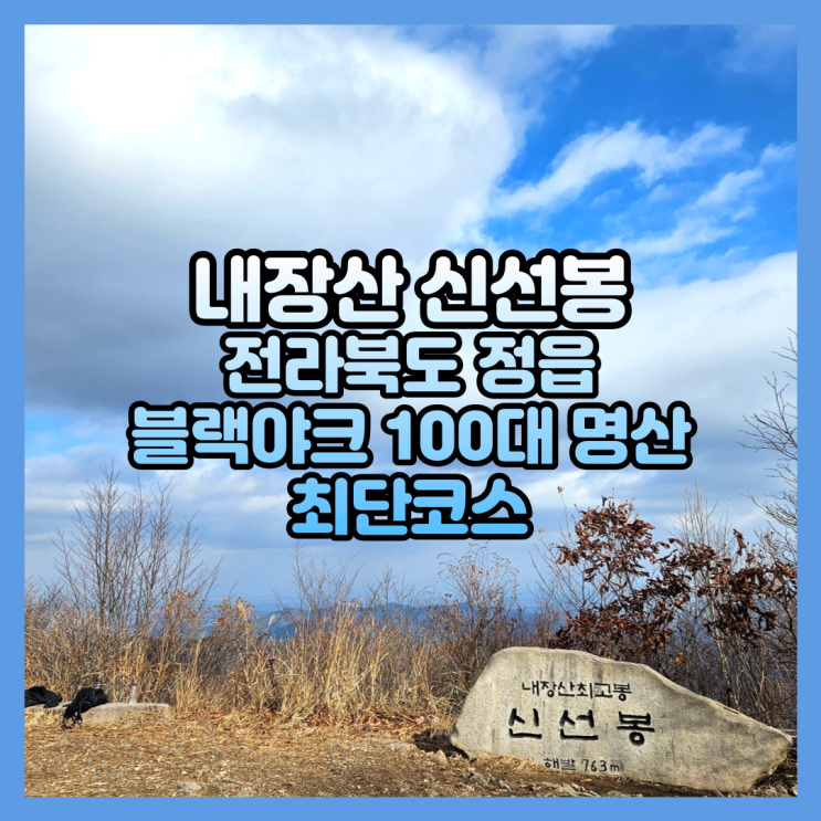 전라북도 정읍 내장산 신선봉 등산 대가제 최단코스 블랙야크 100대 명산 후기