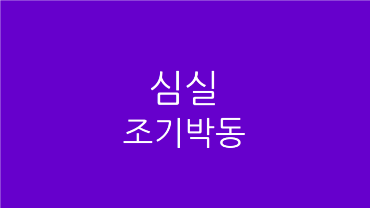  심실조기박동 가슴이 답답하고 숨도 잘 쉬어지지 않으면