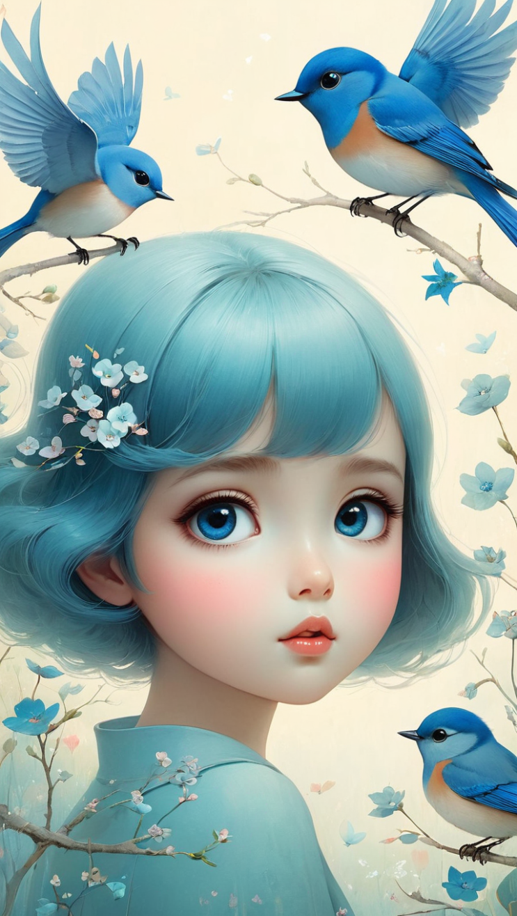 스테이블 디퓨전(Stable Diffusion)을 이용한 이미지 생성사례 / 눈이 큰 아이 / 디지털콘텐츠규레이터 황선웅