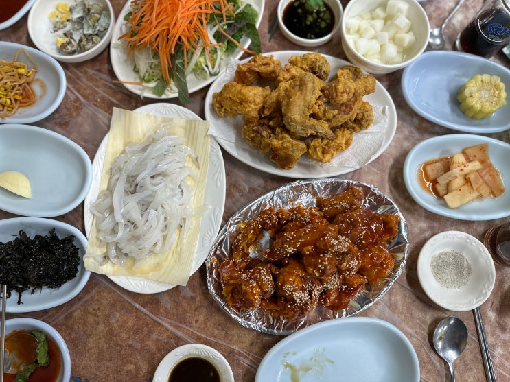 여수 현지인 맛집 “우정통닭”(오징어회, 통닭)