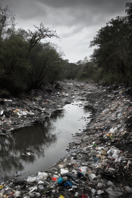 [Ai Greem] 환경 오염 101: 환경 오염 문제, 수질 오염 문제, 병든 강, 쓰레기 문제, 죽음의 강, 오염된 물, 상업적으로 사용 가능한 Ai 무료 이미지 및 썸네일