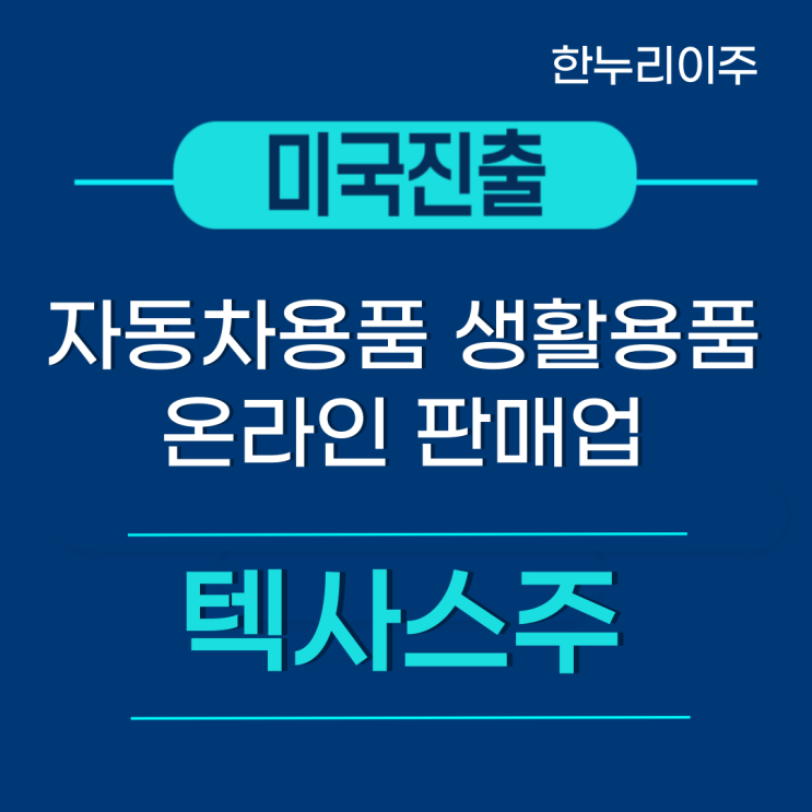  자동차용품, 가전, 생활용품 제조,  온라인 판매업업 미국 법인설립