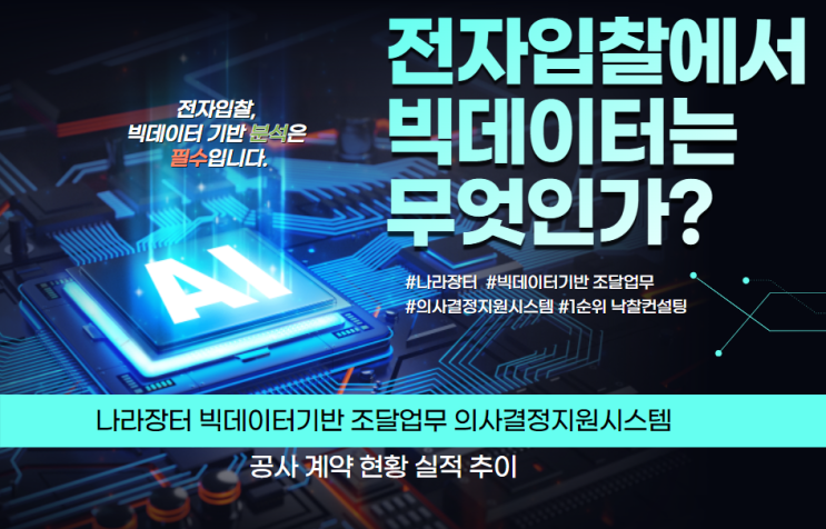  나라장터 빅데이터기반 조달업무 의사결정지원시스템 공사 계약 현황 실적 추이와 예상낙찰지점