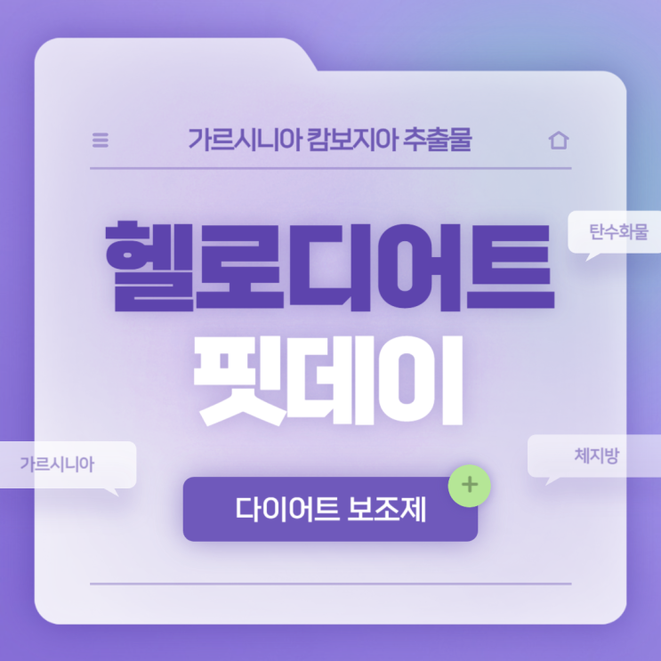  다이어트 보조제 : 헬로디어트 핏데이 특징 및 섭취방법 【#가르시니아캄보지아 #체지방】