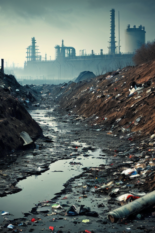 [Ai Greem] 환경 오염 102: 수질 오염 Ai 무료 이미지