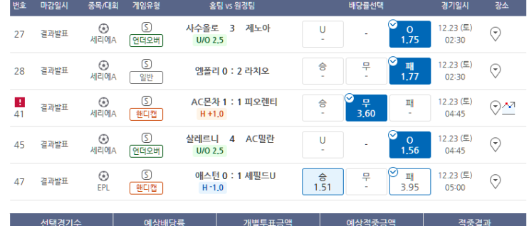 프로토 12/22일 해축 이어지는 한폴낙들 프로토 12/22일 해축 이어지는 한폴낙들
