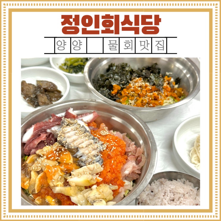 양양 낙산사 푸짐한 모둠 물회 정인회식당 [메뉴, 가격, 영업시간]