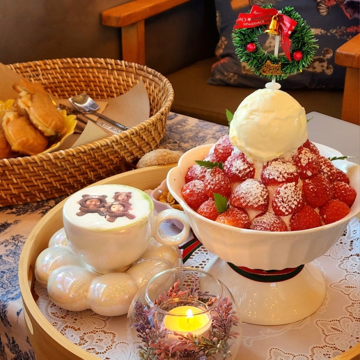 광주 크리스마스 데이트 브론즈힐507 생딸기빙수&붕어빵