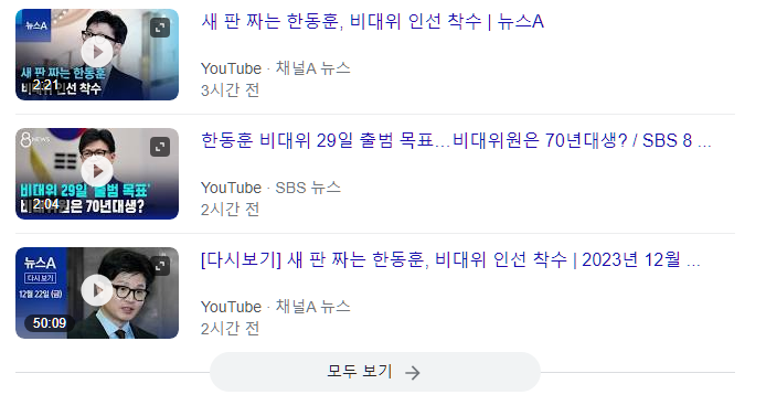  한동훈 비상대책위원장 지명. 국민의 힘 역대 주요 비대위원장 모음