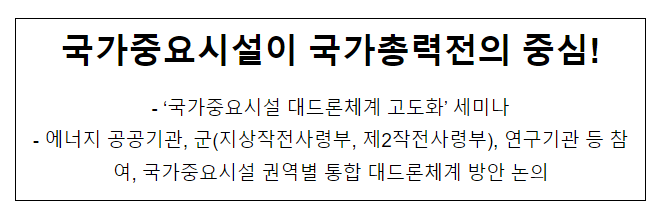 국가중요시설이 국가총력전의 중심! 국가중요시설이 국가총력전의 중심!