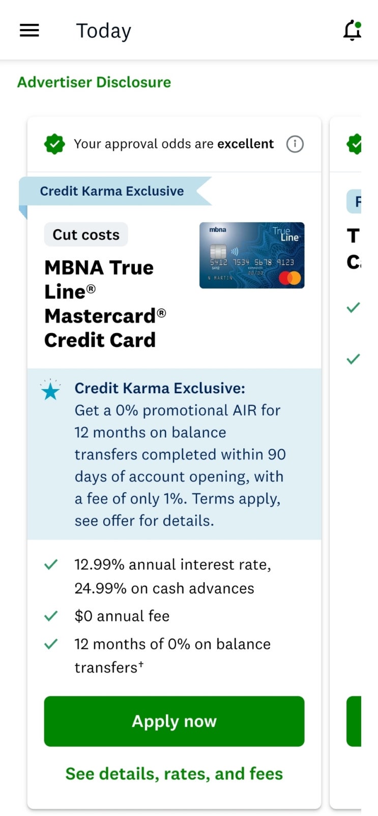  고금리 시대, 이자 0% (무이자) 캐나다 밸런스 트랜스퍼 신용카드 이용하기 - MBNA Balance Transfer