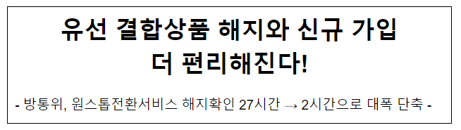 유선 결합상품 해지와 신규 가입 더 편리해진다! 유선 결합상품 해지와 신규 가입 더 편리해진다!