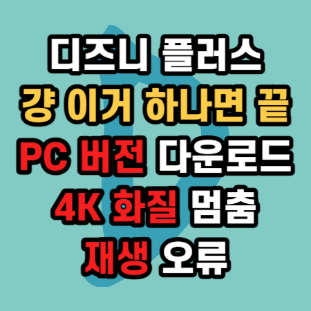  디즈니 플러스 다운로드 PC 버전 4K 화질 멈춤 재생 안됨 오류 해결 종합 설명서