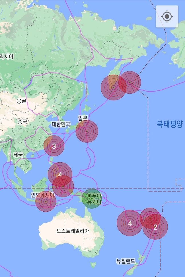 세계지진발생현황(2023년12월24일) 중국지진뉴스