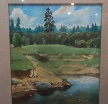  "古傳美 시냇가 풍경 그리고 자연의 조화 그림 좋습니다 유화그림" 고미술 고가구 골동품 판매전문/ 강아지 고양이 해외검역 대행 서비스