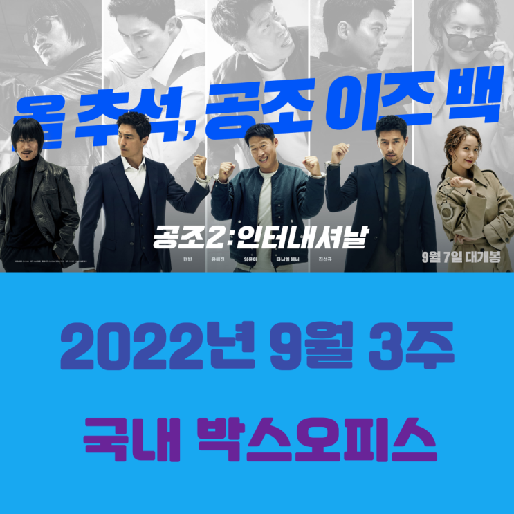  [2022년 9월 3주] 2주째 정상을 지킨 남북공조 코믹액션