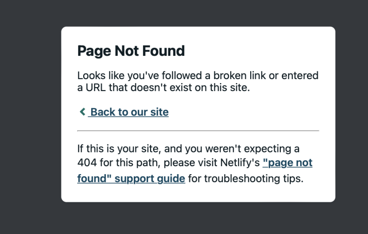  [Netlify] Page Not Found