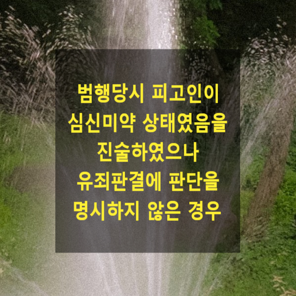  피고인이 범행당시 심신미약 상태였음을 진술한 경우, 유죄판결에 판단을 명시하지 않은 경우(판단유탈 가부)