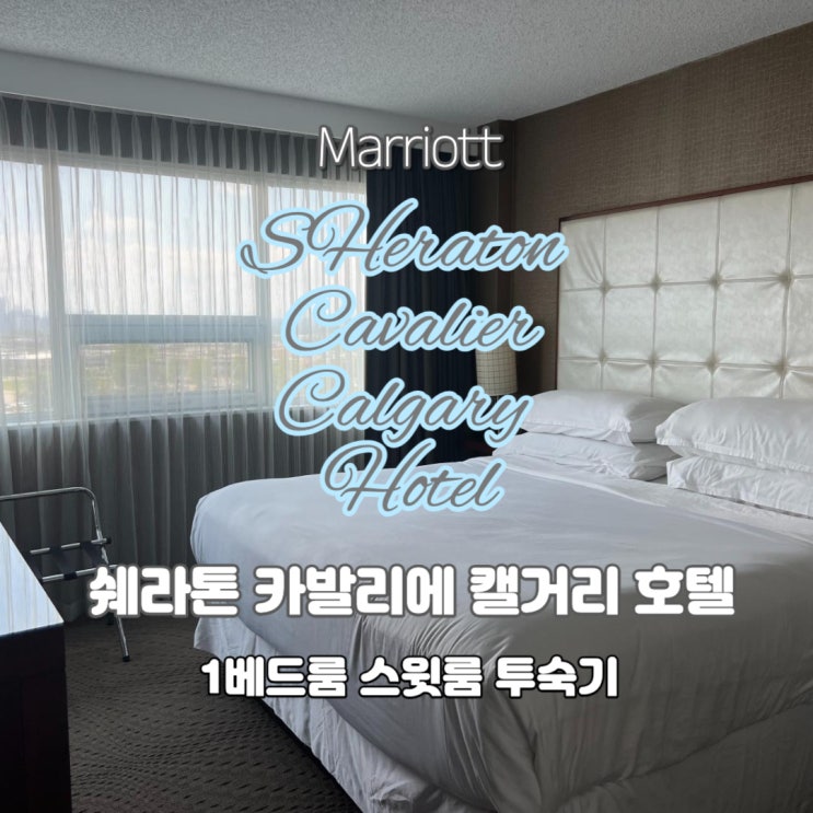  캘거리 Sheraton Cavalier Calgary Hotel 라지 1베드 스윗룸 투숙기 - 훌륭한 클럽 라운지가 있는 곳. 워터파크는 덤