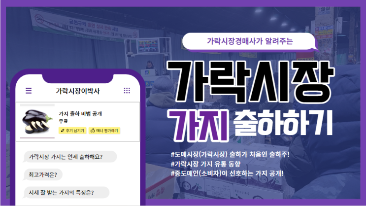  한번 "가지"를 가락시장에 출하해 볼까?