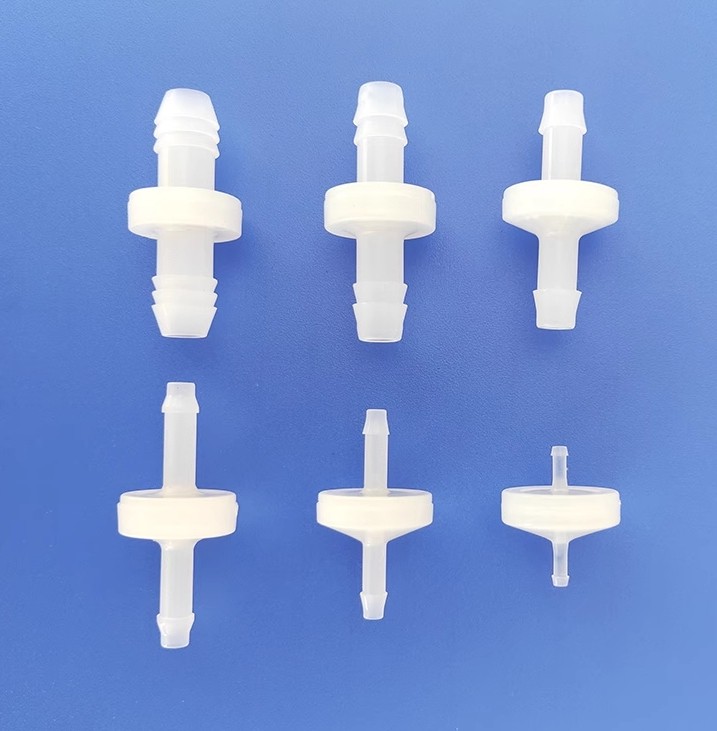  튜브 호스 PVDF 체크밸브 기체 액체 역류 방지 [내화학성 check valve]