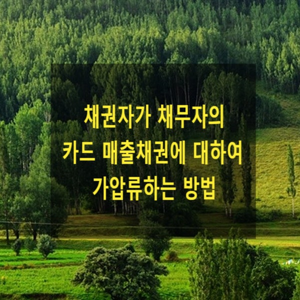  채권자가 채무자의 카드 매출채권에 대하여 가압류하는 방법