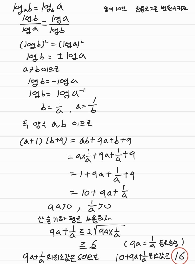 광주 계림동 수학학원-고2 수학 1 지수함수와 로그함수-로그의 뜻과 로그의 성질-문제풀이 : 네이버 블로그