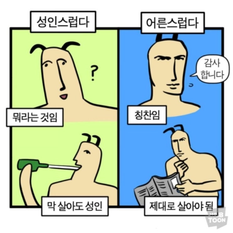  성인과 어른의 같은말 다른의미.
