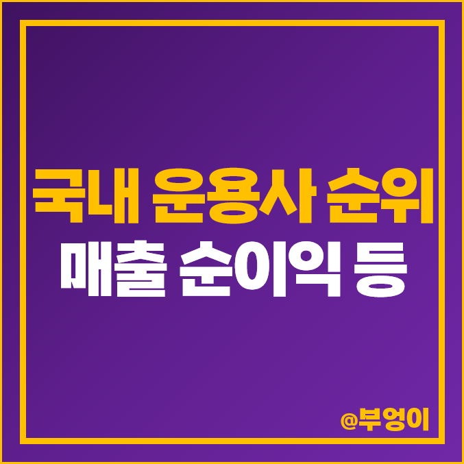자산운용사 순위 국내 운용사 영업수익 매출 영업이익 순이익 자산운용사 순위 국내 운용사 영업수익 매출 영업이익 순이익