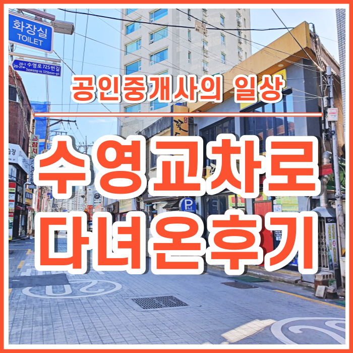  [일상] 수영교차로로 떠난 공인중개사의 임장기 #매물접수 #1층음식점구해요 #수영팔도시장