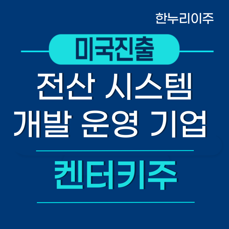  켄터키주 미국법인 설립 - 전산시스템 개발 관리자 비자