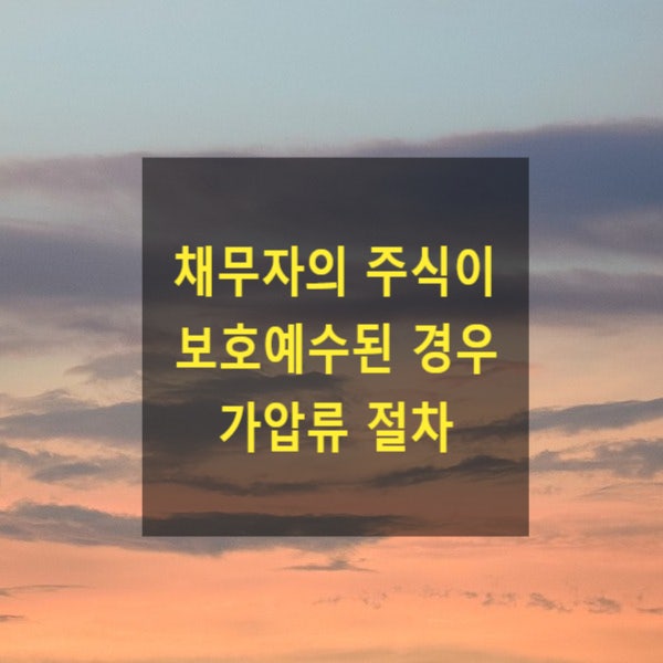  채무자의 예탁증권(주식)이 보호예수된 경우 가압류 방법